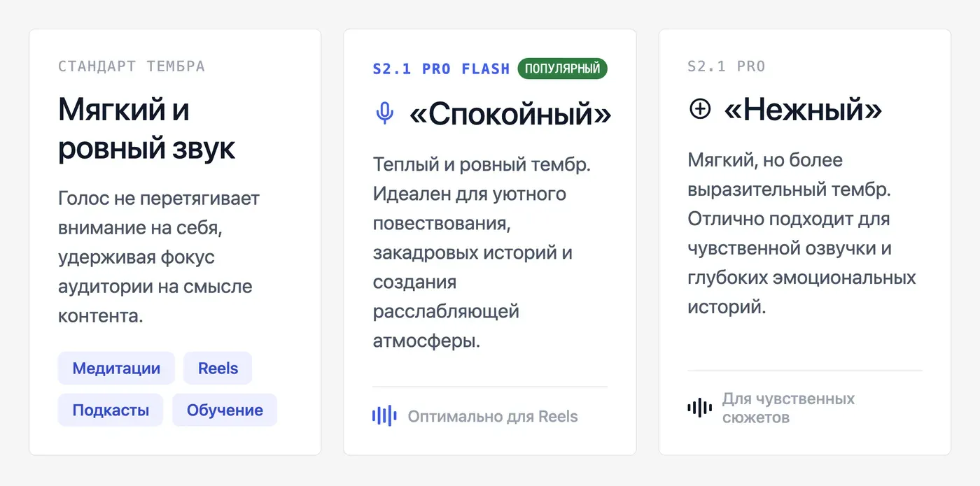 Что такое спокойный женский голос в Fish Audio и почему его ищут — инфографика Speakmi