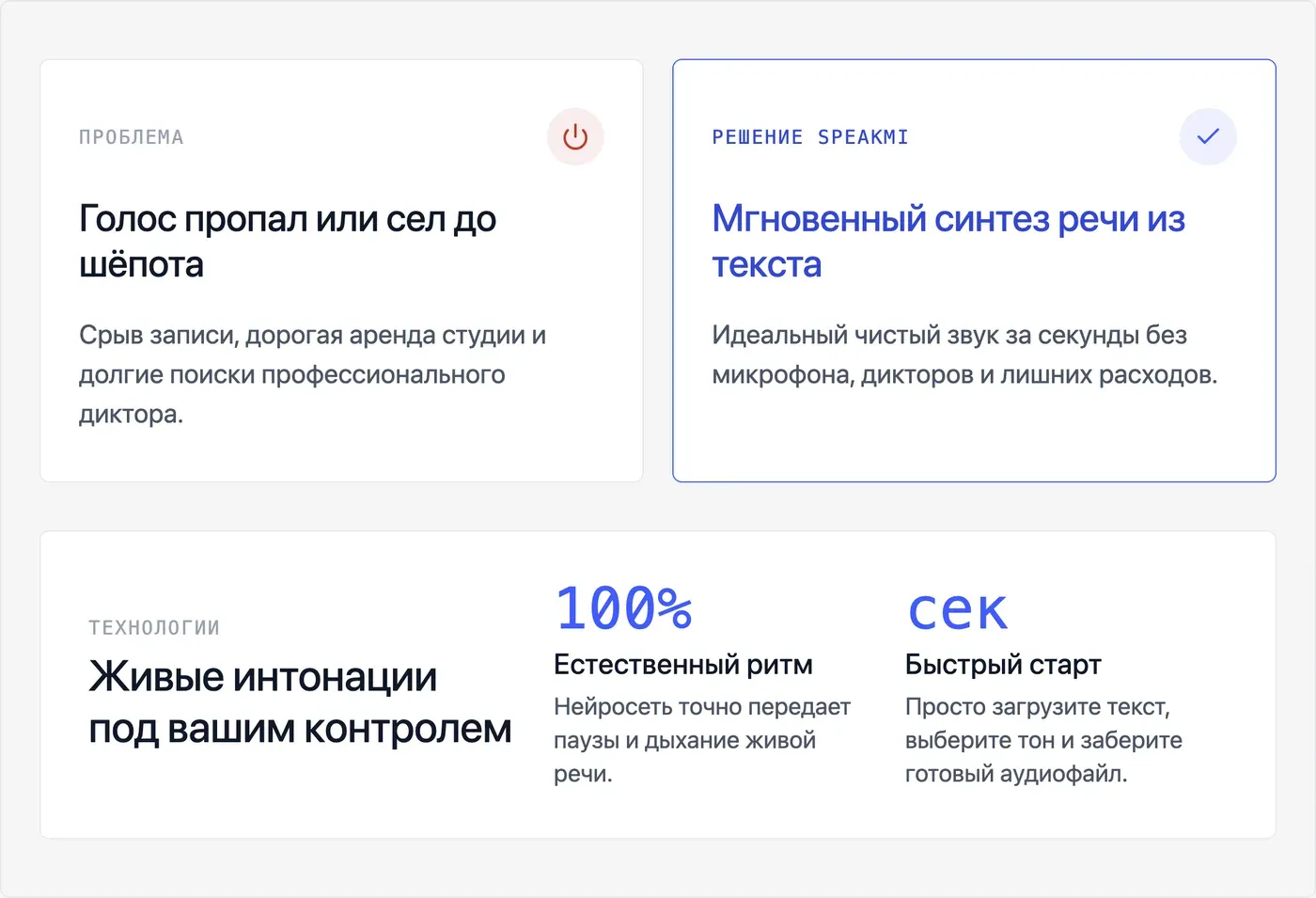 Можно ли озвучить текст, если голос сел до шёпота — без студии и диктора? — инфографика Speakmi