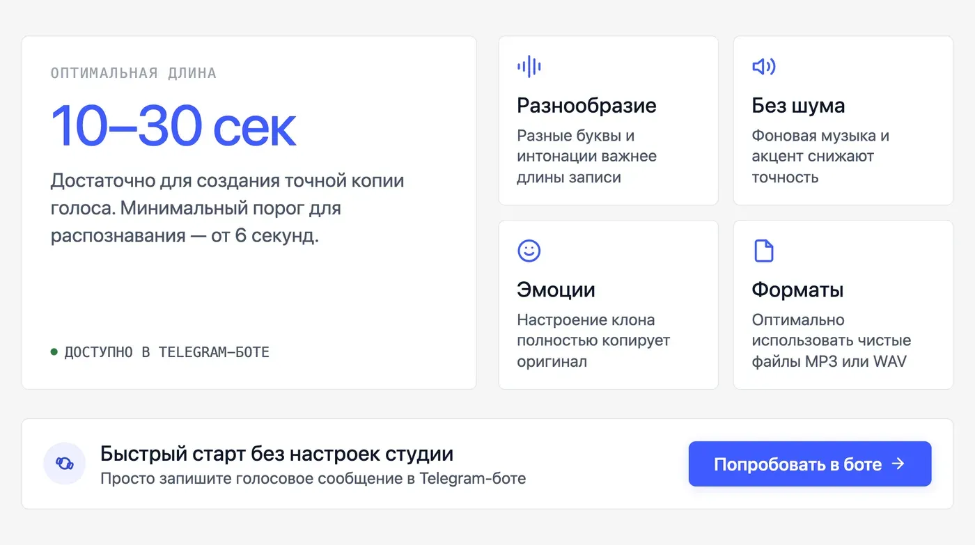 Можно ли клонировать голос персонажа по короткому сэмплу? — инфографика Speakmi