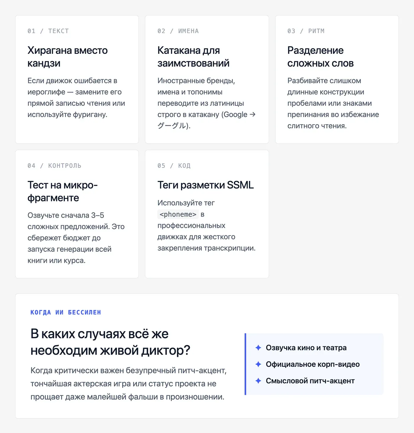 Что делать, если ИИ неправильно читает японские слова или имена? — инфографика Speakmi